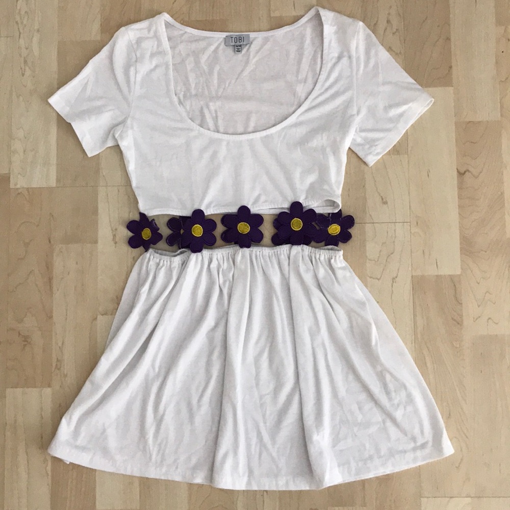 Flower Embroidered T-Shirt Dress